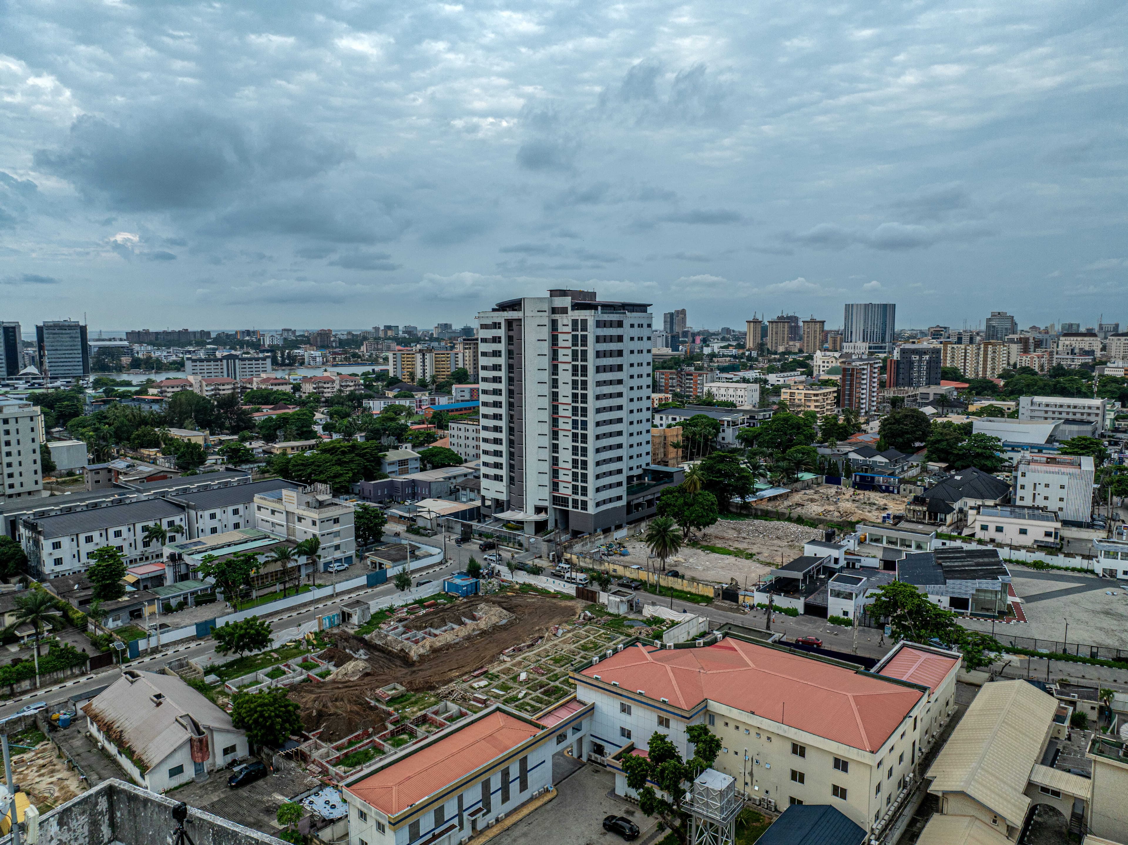 Aerial perspective of Savetown development